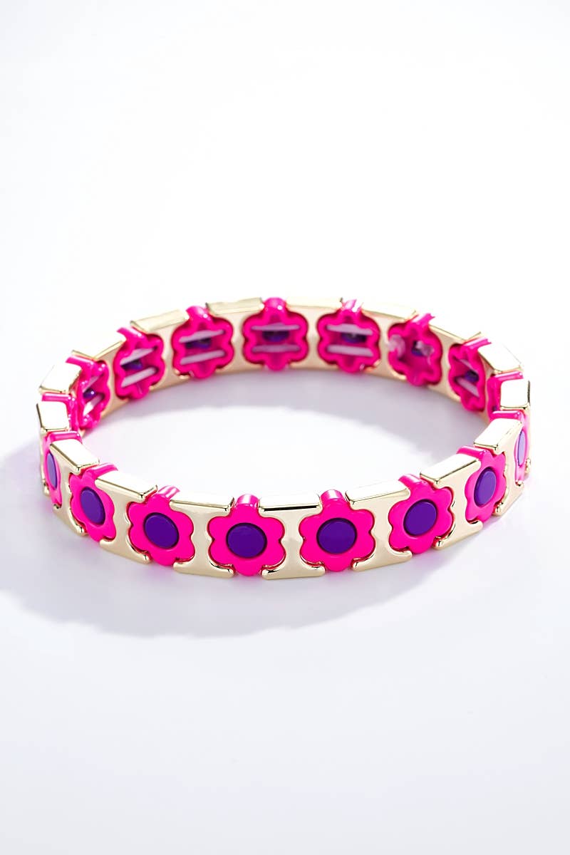 Pink and Gold Flower Bracelet--LNH Edit