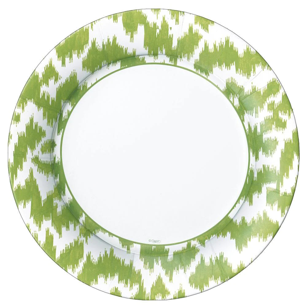 Modern Moiré Paper Dinner Plates in Green, 8 per pack-Paper Plates-LNH Edit