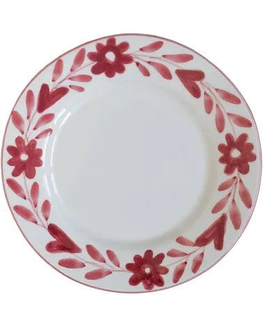 Hand Painted Floral Desert Plate by Valsa Home-Side Plates-LNH Edit