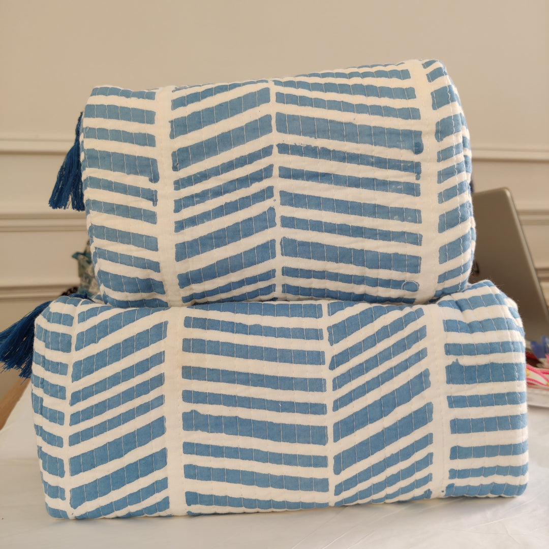 Sally Blue Cosmetic Bag- Set of 2