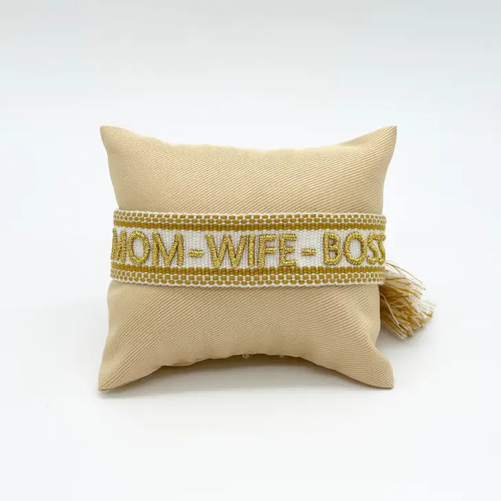 Mom Wife Boss Woven Bracelet-Bracelets-LNH Edit