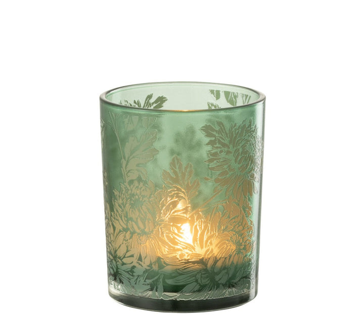 Matt Green Glass  Hurricane-Candle Holders-LNH Edit