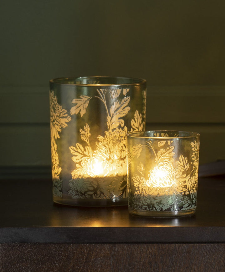 Matt Green Glass  Hurricane-Candle Holders-LNH Edit