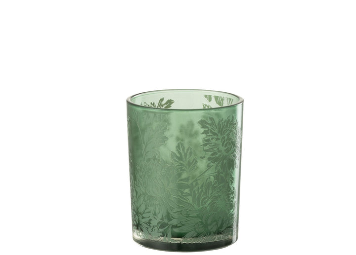 Matt Green Glass  Hurricane-Candle Holders-LNH Edit