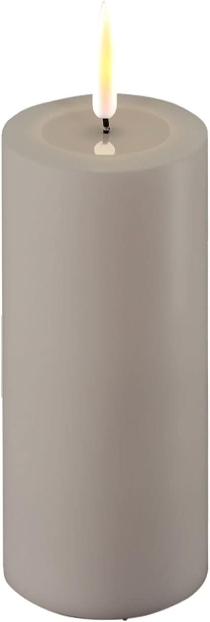 Grey LED Candle 10 x 20 cm, sold individually-LED Candles-LNH Edit