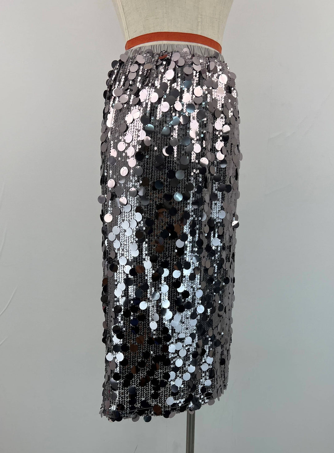 Steel Grey Sequined skirt