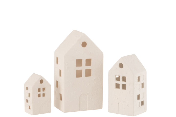 LED White house set of 3-Candle Holders-LNH Edit