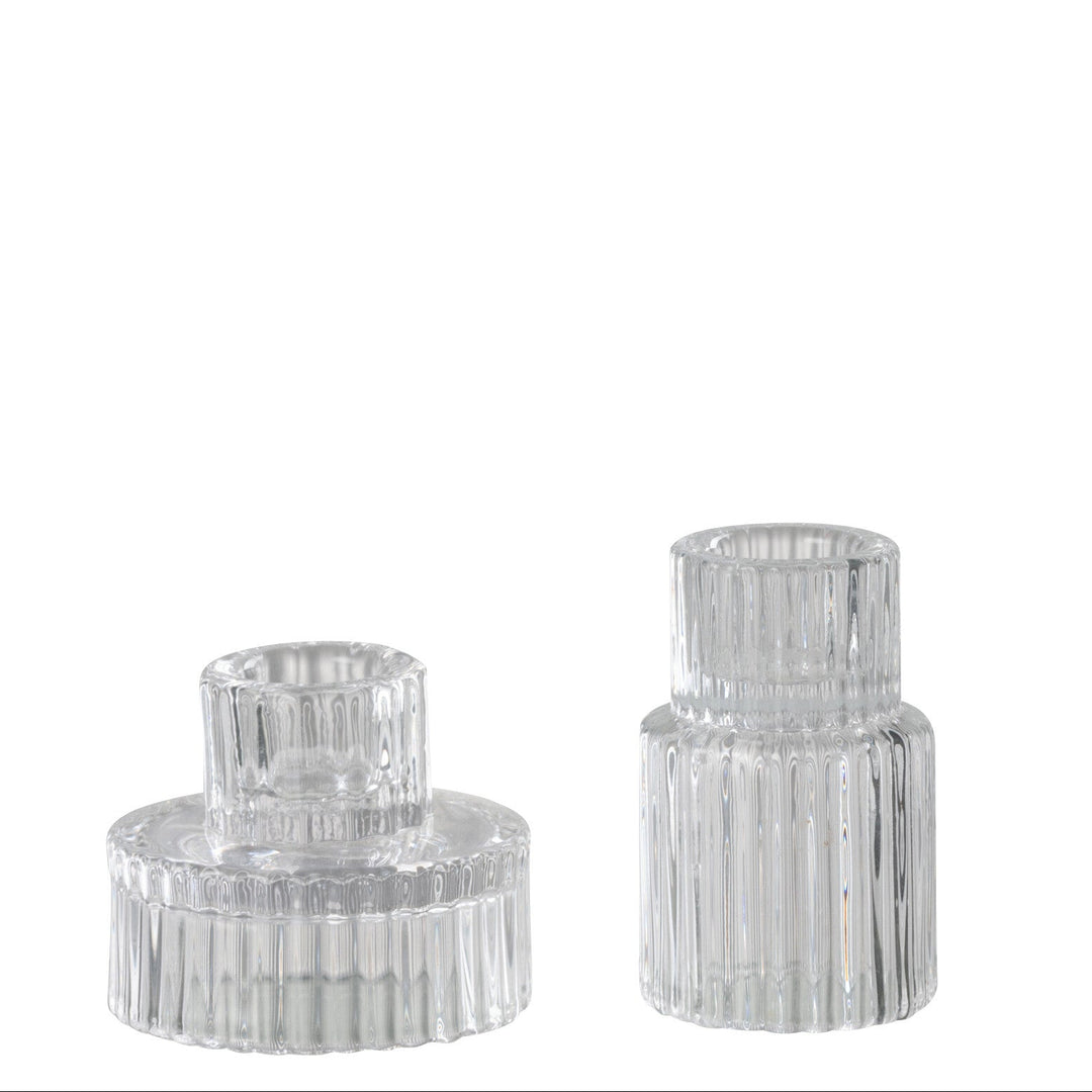 Jenny Glass Candle Holders – Set of 2 (Clear)