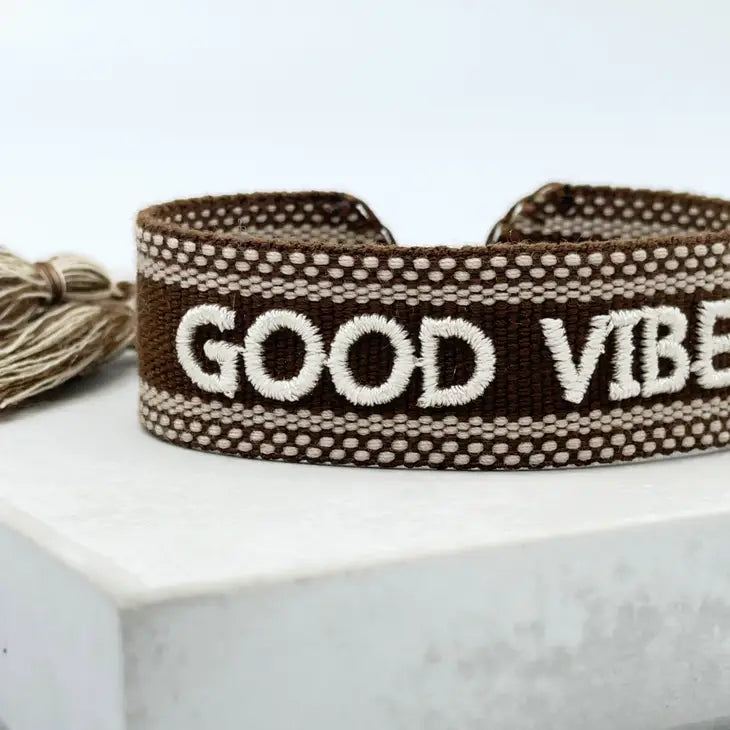Good Vibes Brown Woven Bracelet-Bracelets-LNH Edit