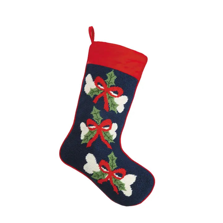 Dog Bone Needlepoint Stocking