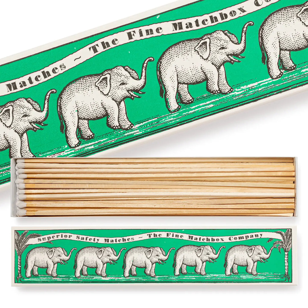 Green Elephants Extra Long Matchbox