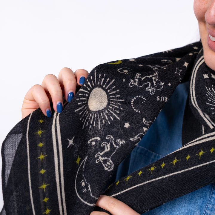 100% Wool Scarf Madeleine Black-scarf-LNH Edit