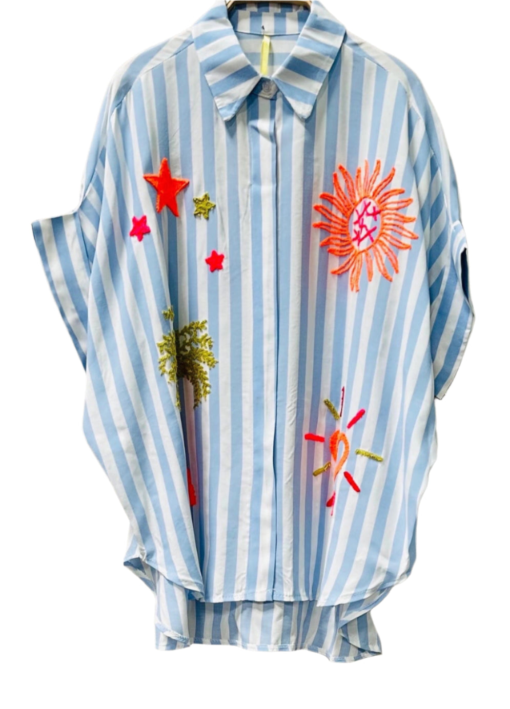 Stripe Embroidered Shirt