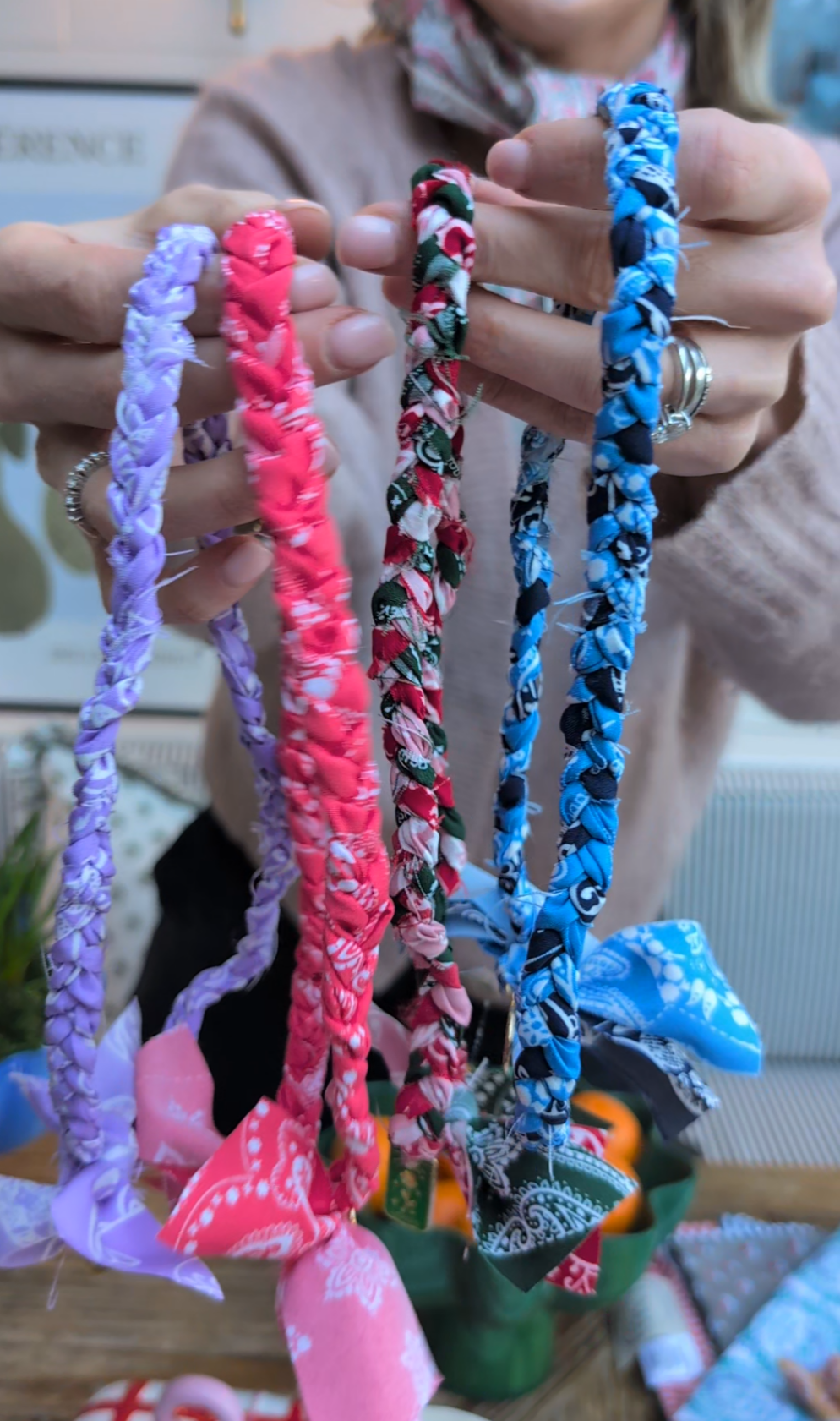 Bandana Necklace Dark Pink-necklace-LNH Edit