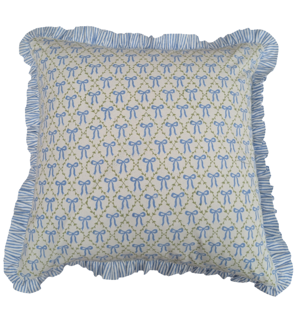 Elizabeth Blue Frill Cushion Cover LNH Edit
