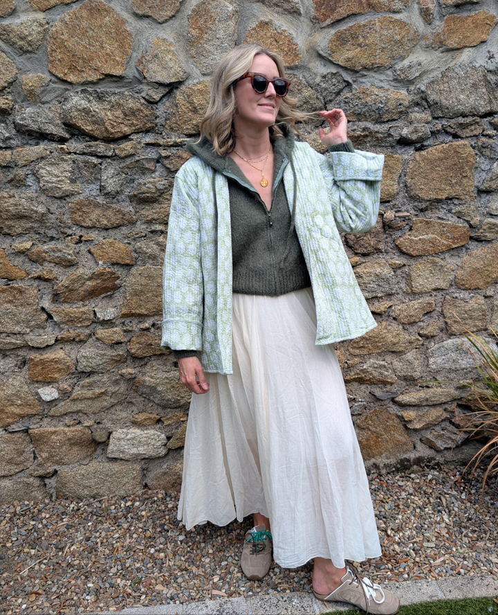 Lory Green Quilted Jacket-Jackets & Coats-LNH Edit