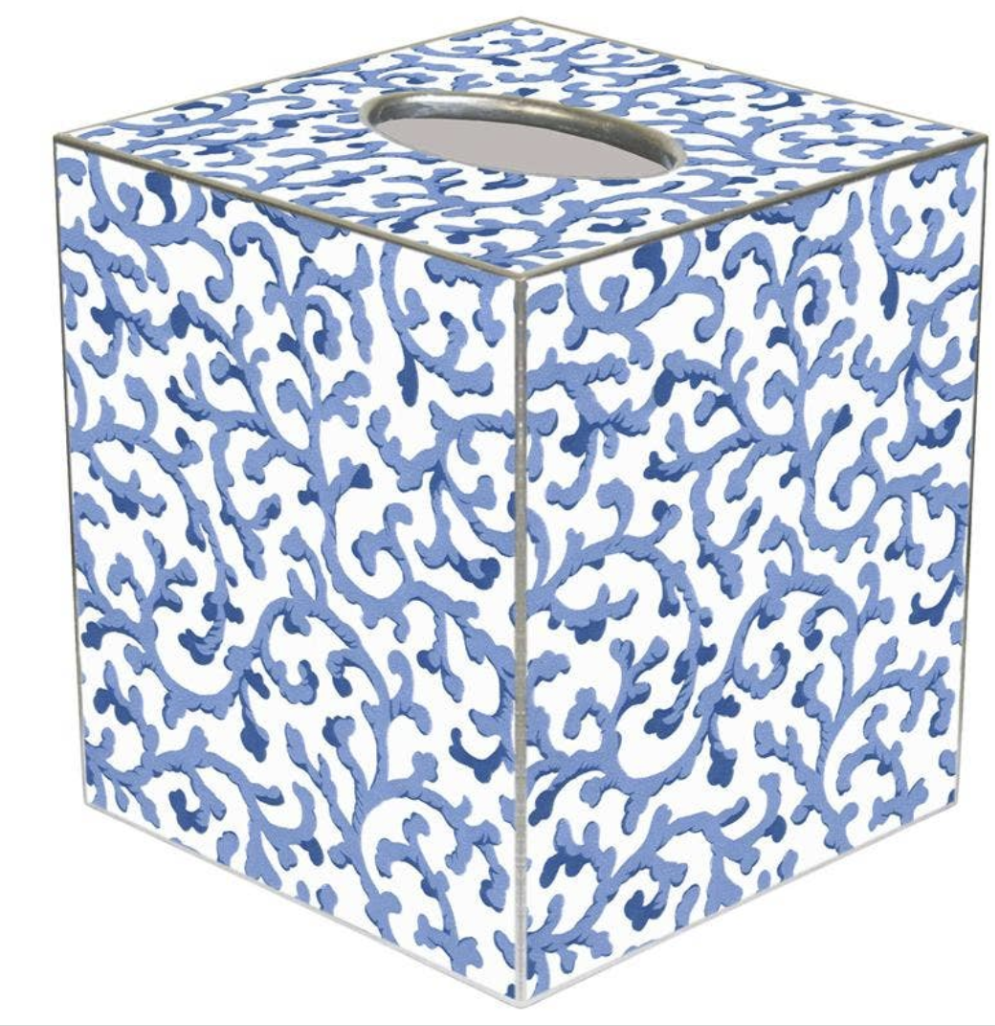 Blue Waverly Print Tissue Box Cover-Tissue Boxes-LNH Edit