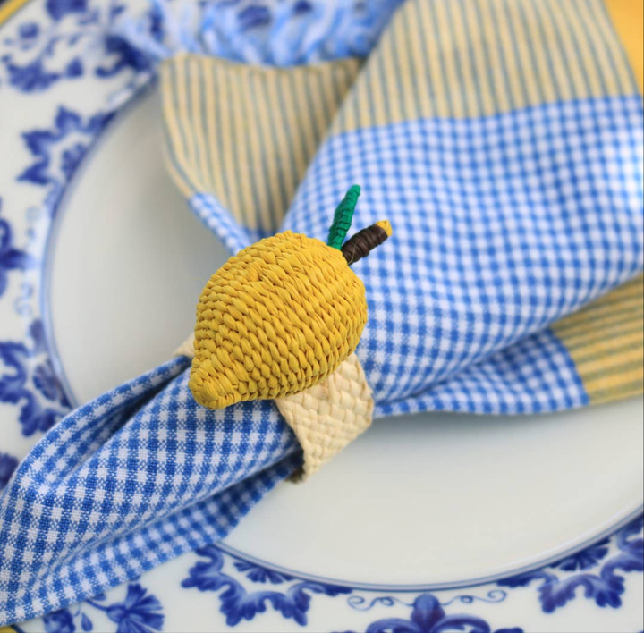 Lemon hand woven Napkin Rings, Sold individually-Napkin Rings-LNH Edit