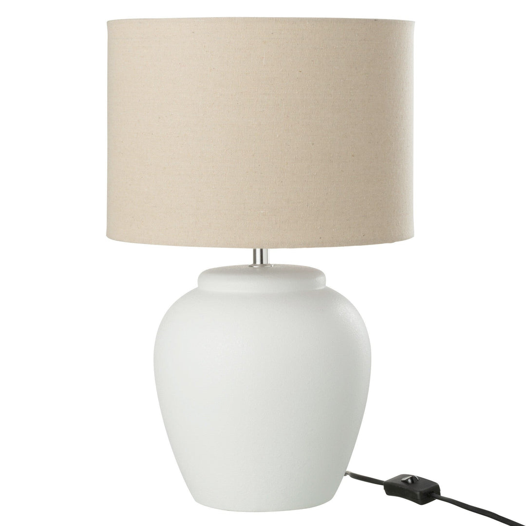 Small White Ceramic Lamp with shade-Lamp Base-LNH Edit