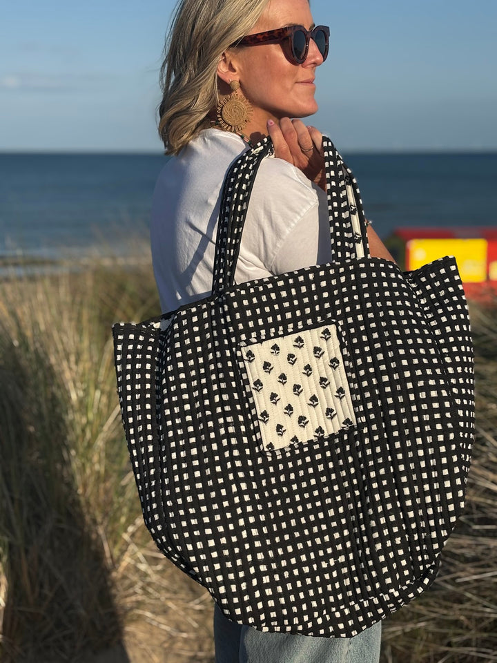 Neema black and white Tote-Tote Bags-LNH Edit