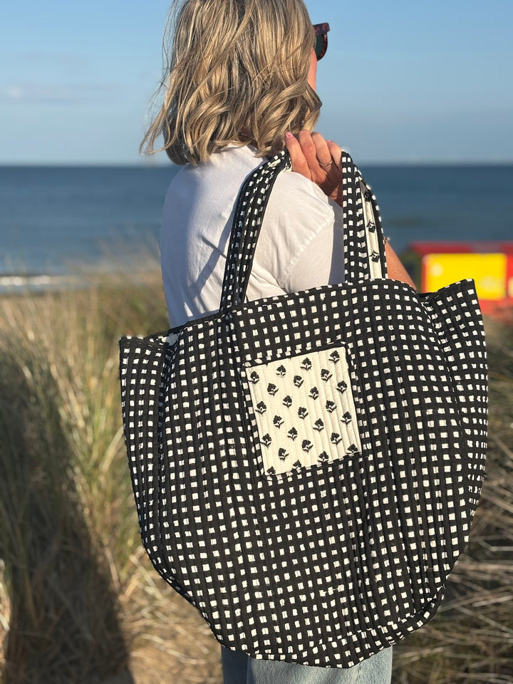 Neema black and white Tote-Tote Bags-LNH Edit