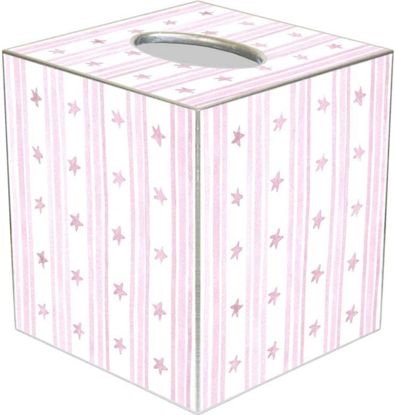 Pink Stars Tissue Box Cover-Tissue Boxes-LNH Edit