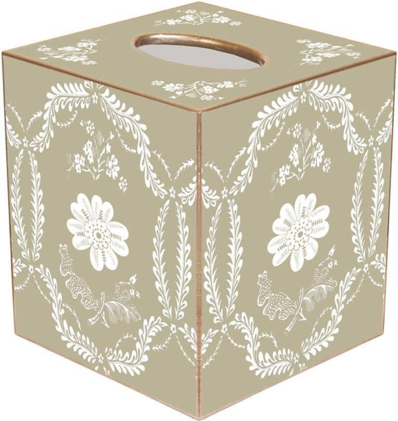 Taupe Provencial Tissue Box Cover-Tissue Boxes-LNH Edit