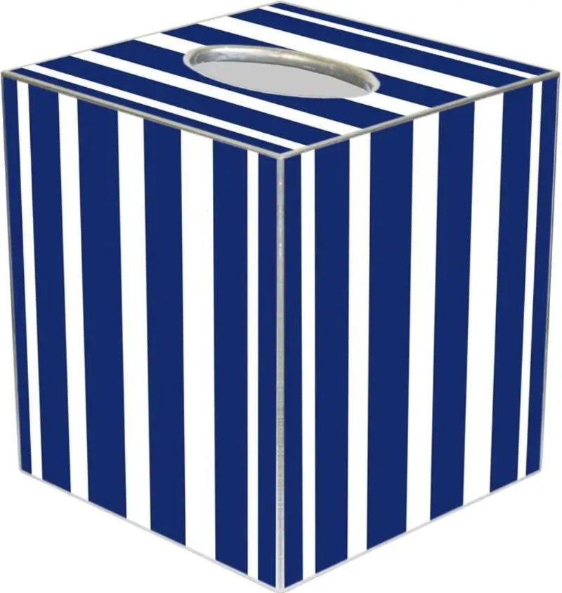 Navy Stripe Tissue Box Cover-Tissue Boxes-LNH Edit