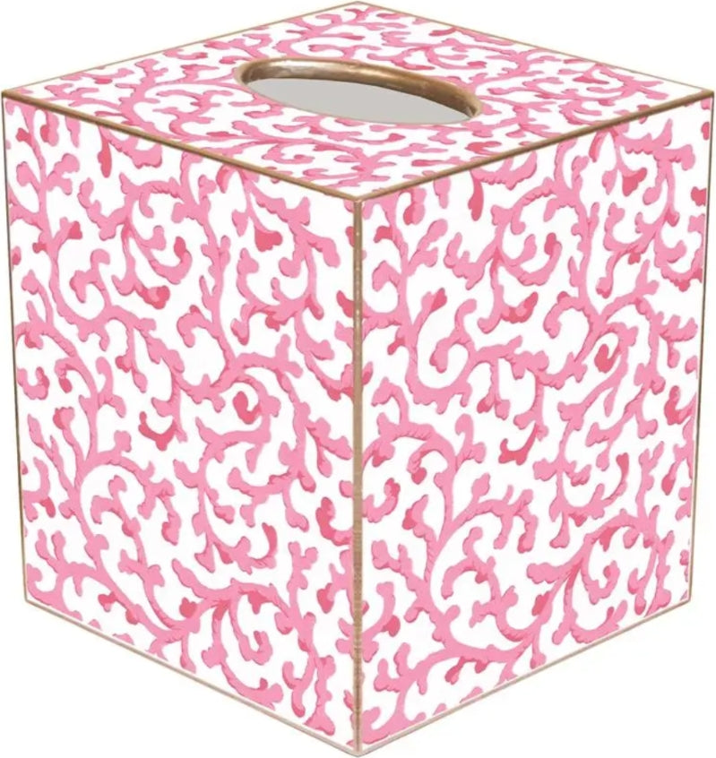 Pink Waverly Tissue Box Cover-Tissue Boxes-LNH Edit