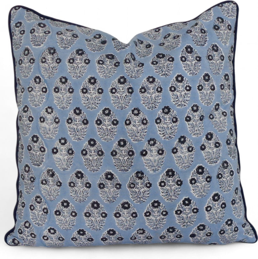 Pia Dusty Blue Cushion Cover-Cushion Covers-LNH Edit