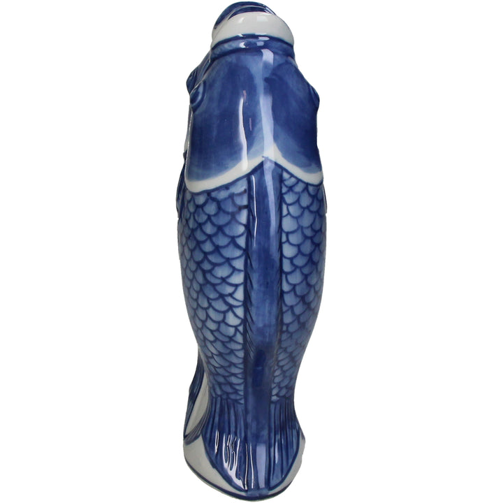 Porclain Blue Fish Vase-Vases-LNH Edit