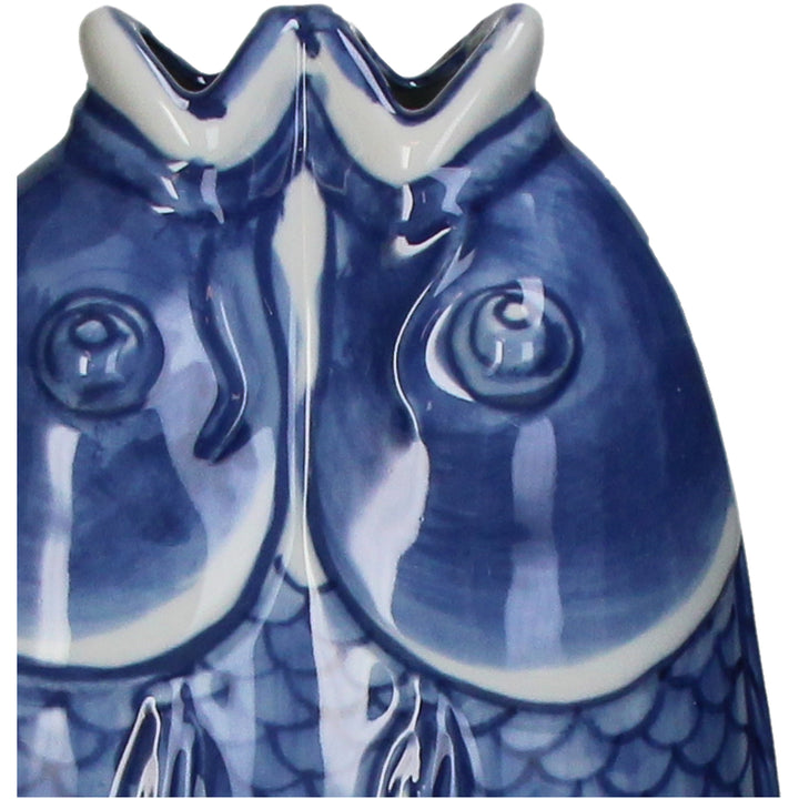 Porclain Blue Fish Vase-Vases-LNH Edit