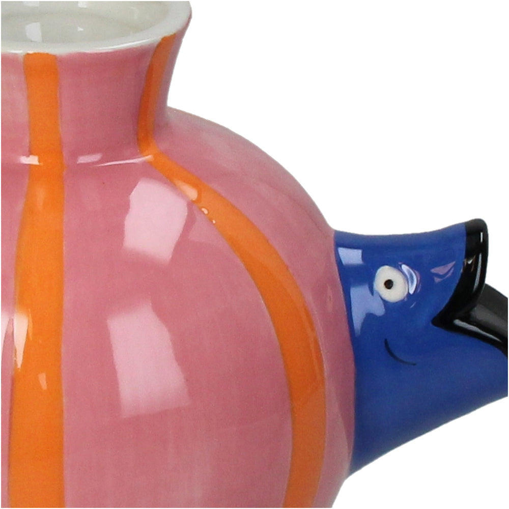 Pink and Orange Stripe Fish Vase-Vases-LNH Edit