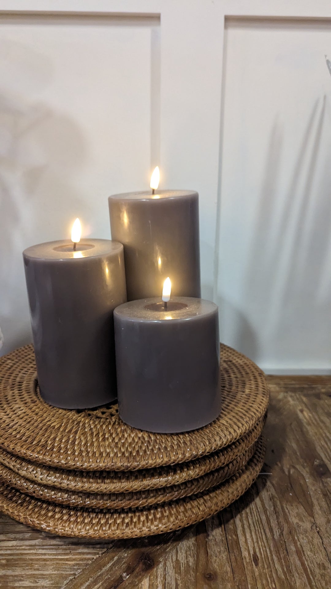 Mocha LED Candle 10 x 15 cm, Sold Individually
