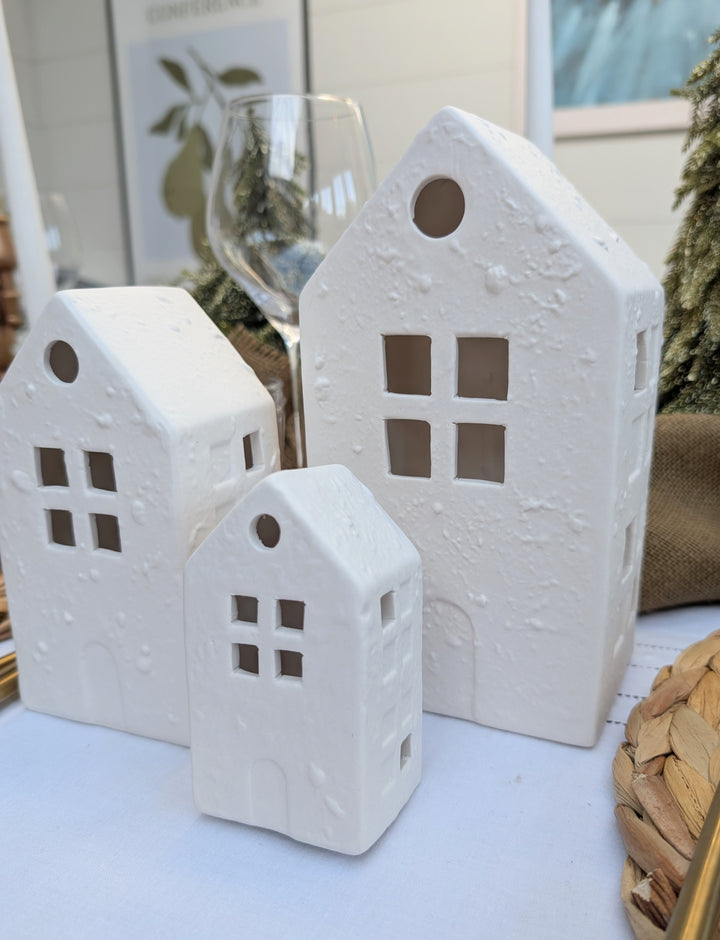 LED White house set of 3-Candle Holders-LNH Edit