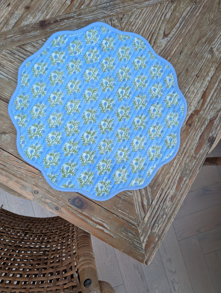 Emily Blue Placemats, Sets of 2-Placemats-LNH Edit