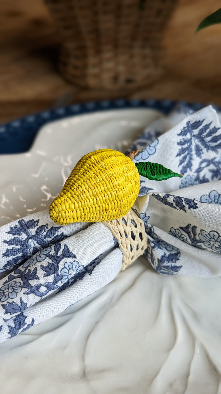 Lemon hand woven Napkin Rings, Sold individually-Napkin Rings-LNH Edit