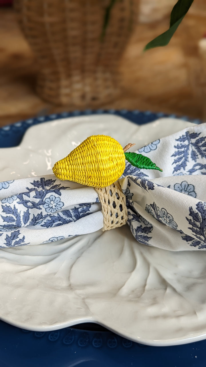 Lemon hand woven Napkin Rings, Sold individually-Napkin Rings-LNH Edit