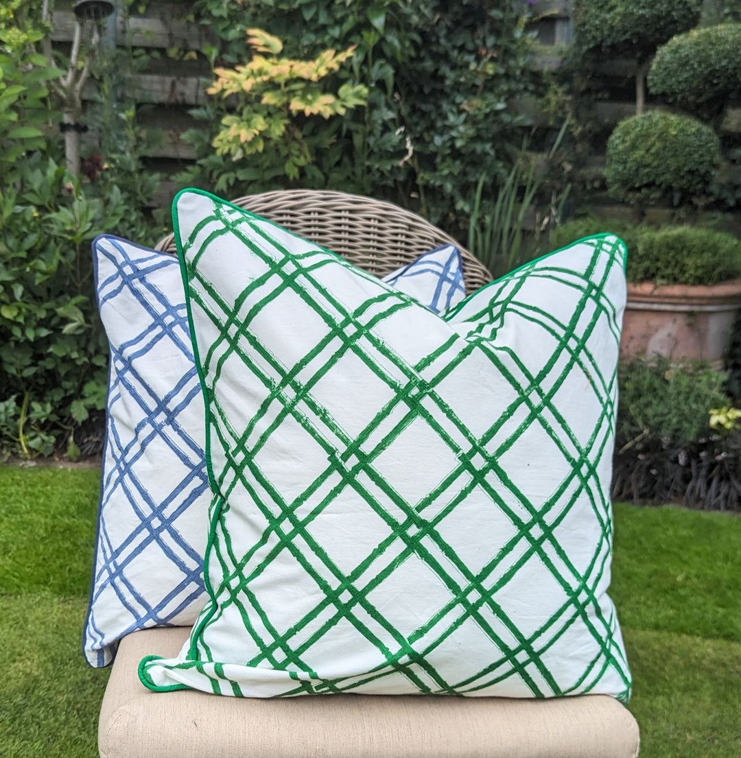 Vogue Bamboo Green Cushion Cover-Cushion Covers-LNH Edit