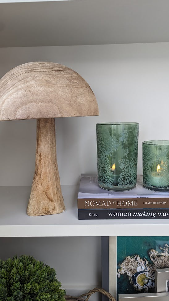 Matt Green Glass  Hurricane-Candle Holders-LNH Edit