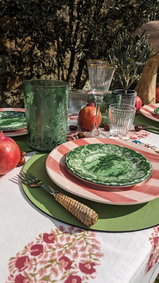 Matt Green Glass  Hurricane-Candle Holders-LNH Edit