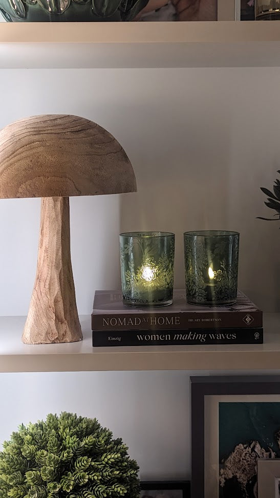 Matt Green Glass  Hurricane-Candle Holders-LNH Edit