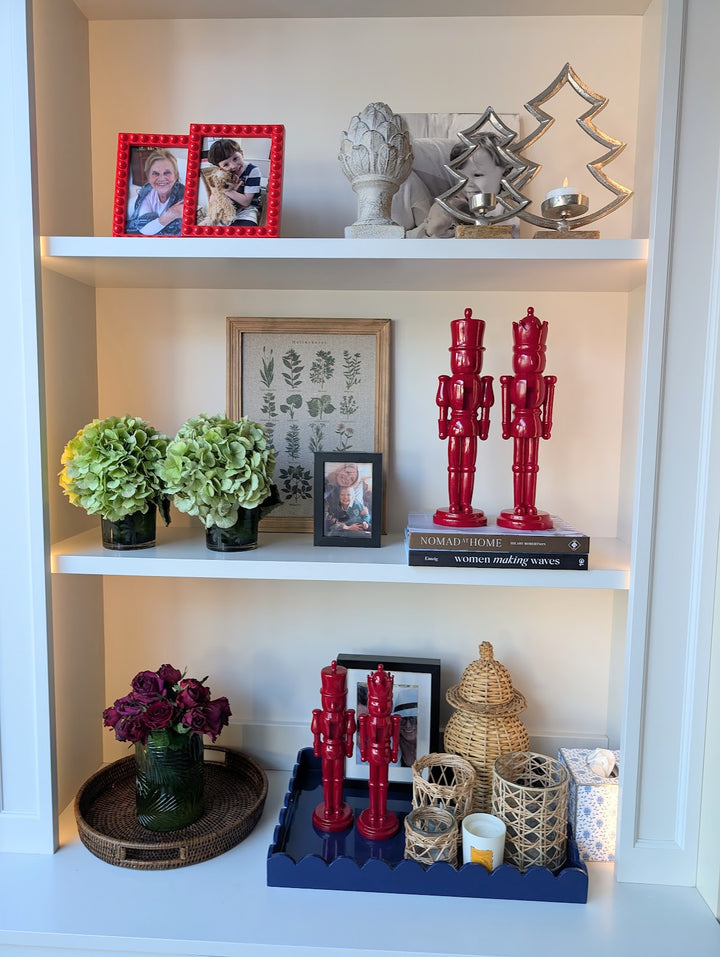 Red Glossy Nutcrackers, Set of 2, Smaller-Candle Holders-LNH Edit