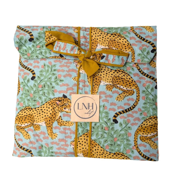 Short Turquoise Tiger Print Pyjama Set-Pyjamas-LNH Edit