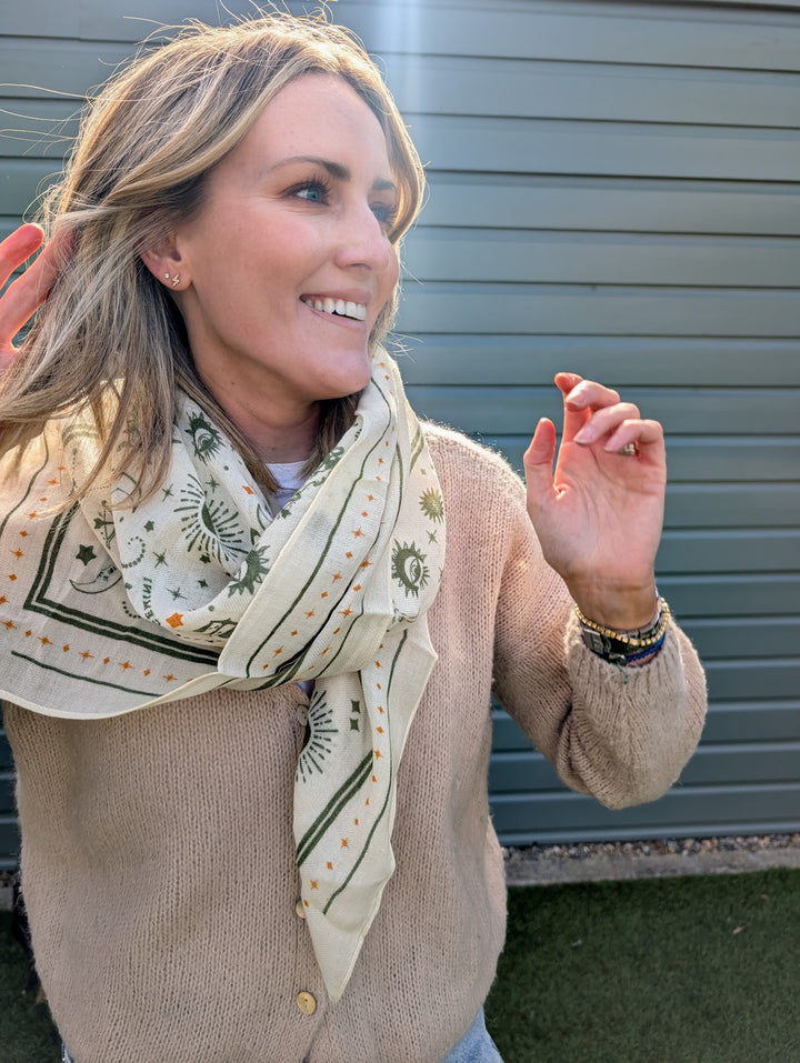 100% Wool Scarf Madeleine Ecru-scarf-LNH Edit