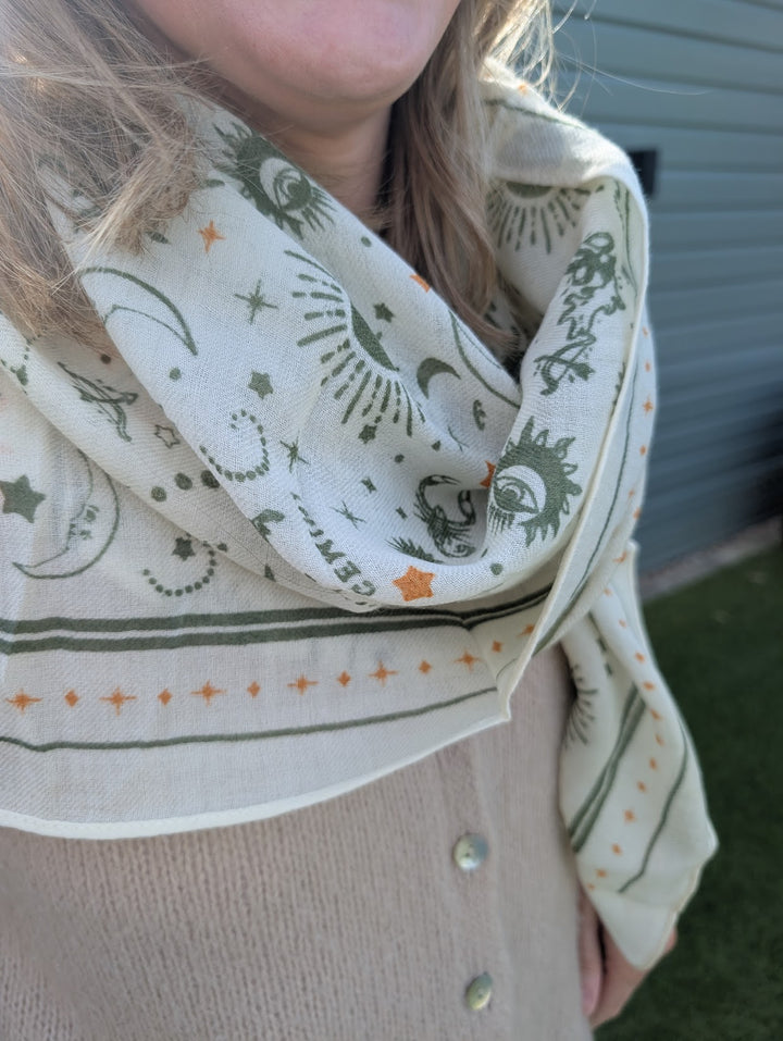 100% Wool Scarf Madeleine Ecru-scarf-LNH Edit