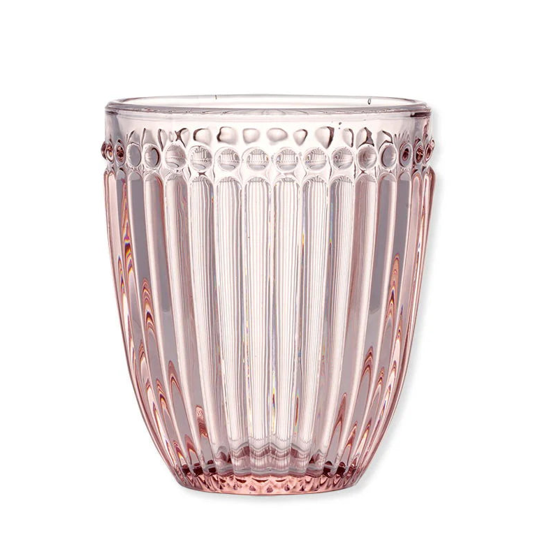 Alice Glass Tumbler ,Pink, Set of 6-Water Glasses-LNH Edit