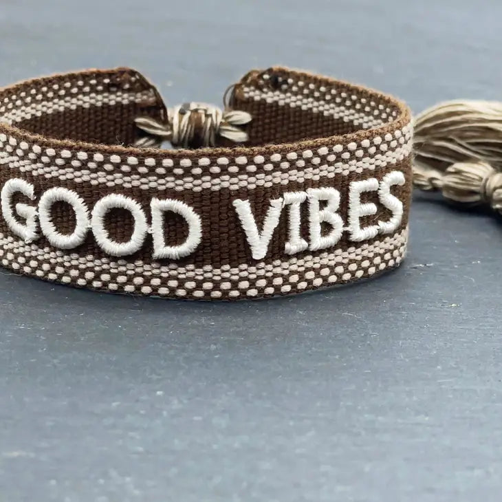 Good Vibes Brown Woven Bracelet-Bracelets-LNH Edit