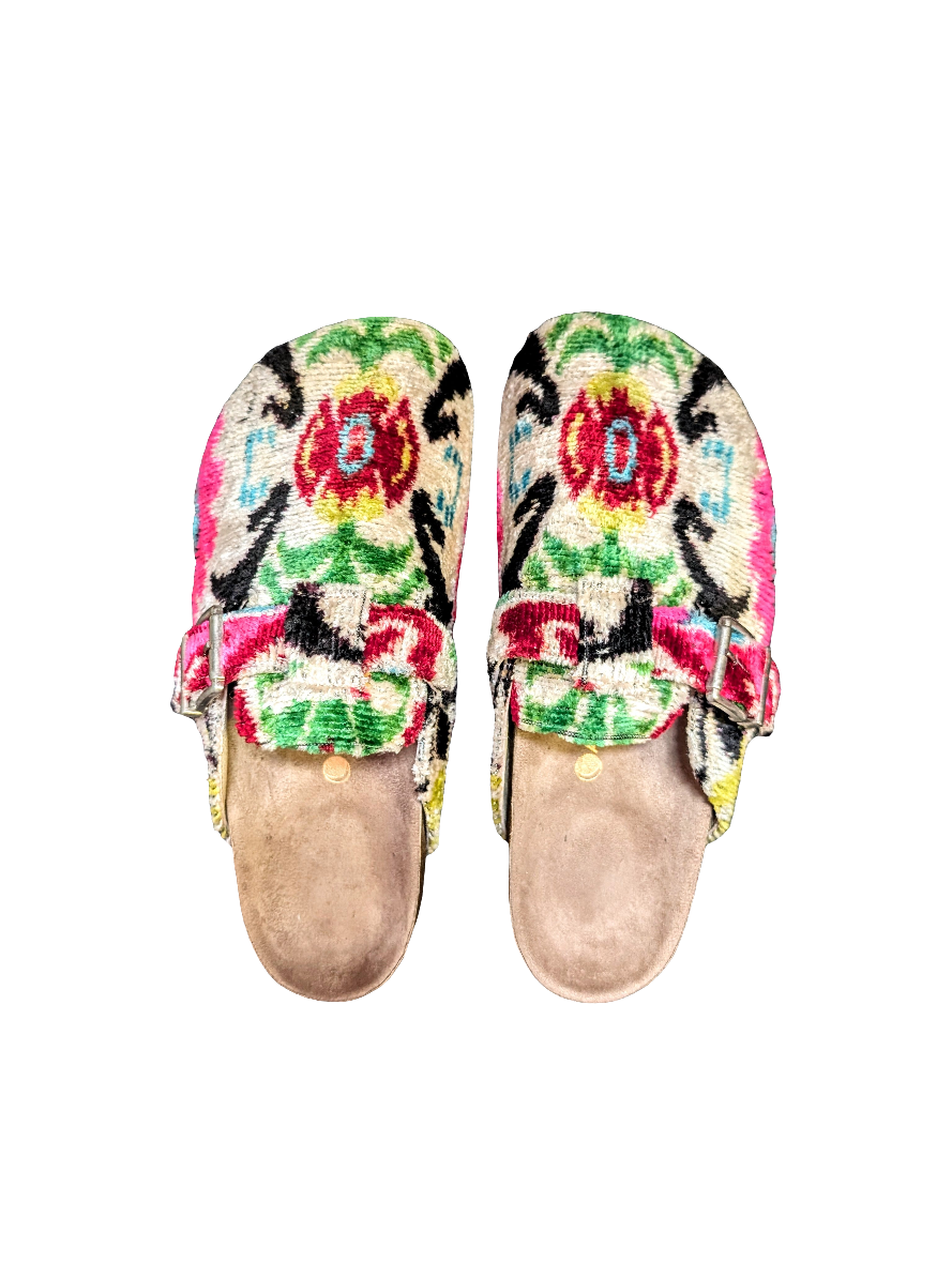 Silk Velvet Ikat Mule