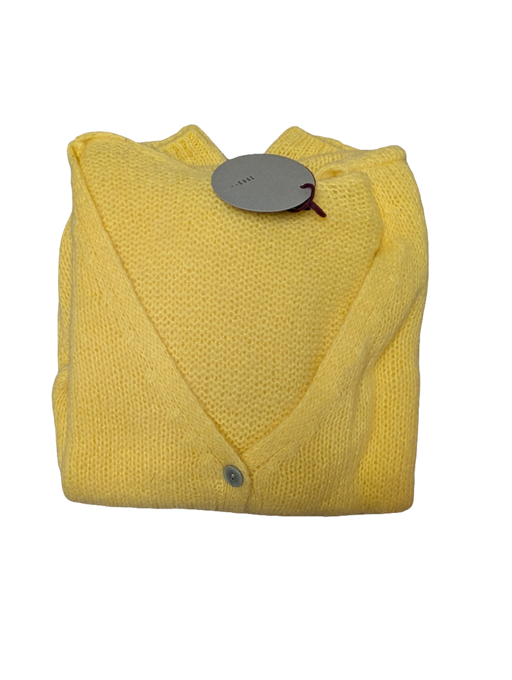 Mohair V Neck Knitted Cardigan-Jackets & Coats-LNH Edit